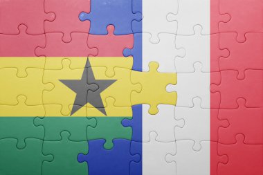 Gana ve Fransa ulusal bayrak ile bulmaca