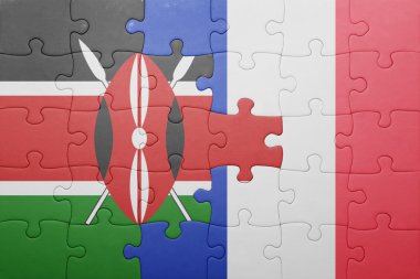kenya ve Fransa ulusal bayrak ile bulmaca