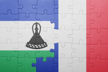 lesotho ve Fransa ulusal bayrak ile bulmaca