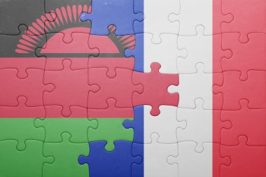 Malavi ve Fransa ulusal bayrak ile bulmaca