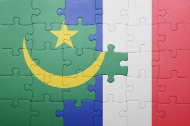 Moritanya ve Fransa ulusal bayrak ile bulmaca