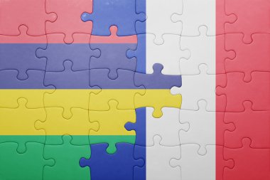 mauritius ve Fransa ulusal bayrak ile bulmaca