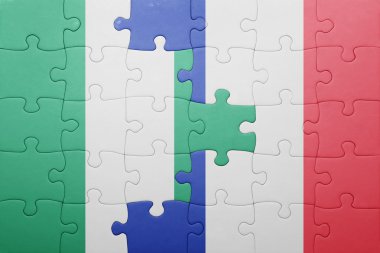 Nijerya ve Fransa ulusal bayrak ile bulmaca