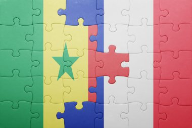 senegal ve Fransa ulusal bayrak ile bulmaca