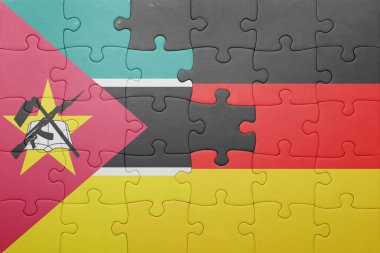 Almanya ve Mozambik ulusal bayrak ile bulmaca