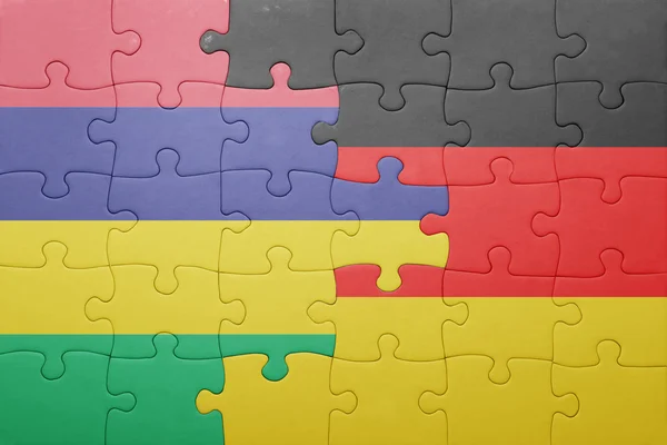 Puzzel met de nationale vlag van Duitsland en mauritius — Stockfoto