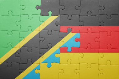 Almanya ve Tanzanya ulusal bayrak ile bulmaca