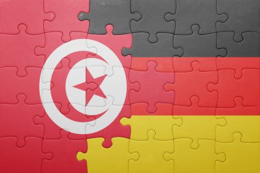 Almanya ve Tunus ulusal bayrak ile bulmaca
