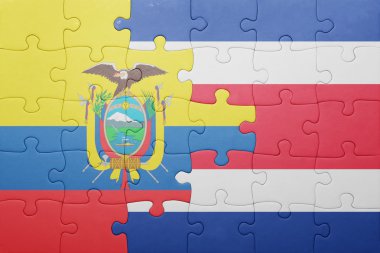 Kosta Rika ve Ekvador ulusal bayrak ile bulmaca