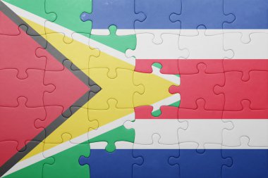 Kosta Rika ve guyana ulusal bayrak ile bulmaca