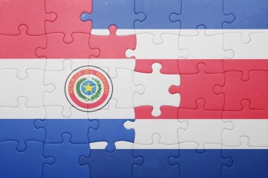 Kosta Rika ve paraguay ulusal bayrak ile bulmaca