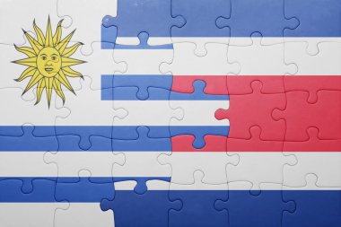 Kosta Rika ve uruguay ulusal bayrak ile bulmaca
