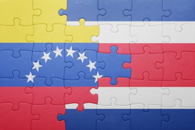 Kosta Rika ve venezuela ulusal bayrak ile bulmaca