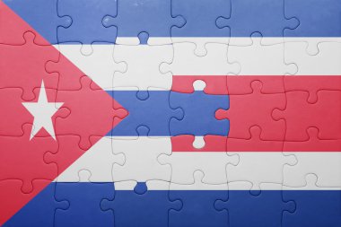 Kosta Rika ve Küba ulusal bayrak ile bulmaca