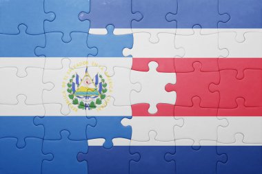 Kosta Rika ve el salvador ulusal bayrak ile bulmaca