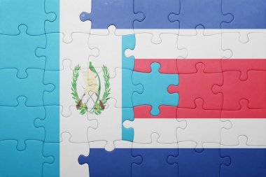 Kosta Rika ve guatemala ulusal bayrak ile bulmaca