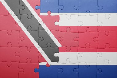 Kosta Rika ve trinidad ve tobago ulusal bayrak ile bulmaca