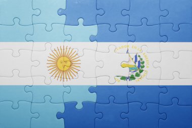 el salvador ve Arjantin ulusal bayrak ile bulmaca