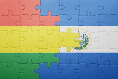 el salvador ve Bolivya Ulusal bayrak ile bulmaca
