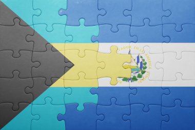 el salvador ve Bahamalar ulusal bayrak ile bulmaca