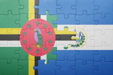 el salvador ve Dominika ulusal bayrak ile bulmaca