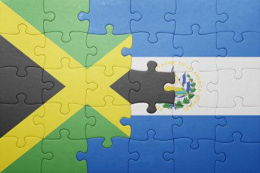 el salvador ve Jamaika ulusal bayrak ile bulmaca