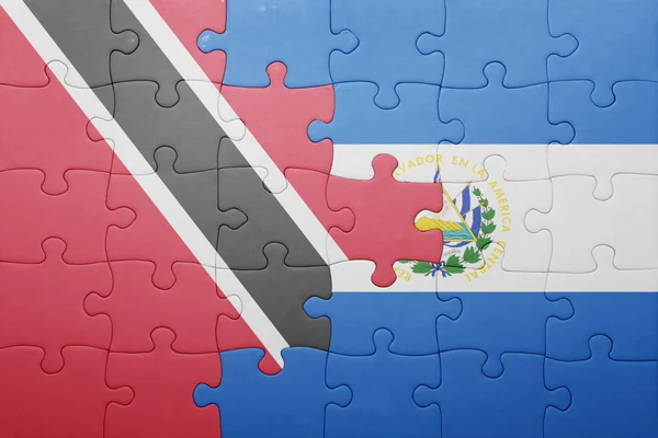 Puzzle z flagę narodową w el salvador oraz Trynidad i tobago — Zdjęcie stockowe