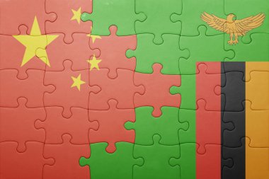 Zambiya ve Çin Ulusal bayrak ile bulmaca