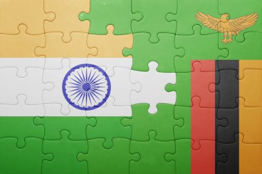 Zambiya ve Hindistan Ulusal bayrak ile bulmaca