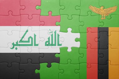 Zambiya ve Irak Ulusal bayrak ile bulmaca