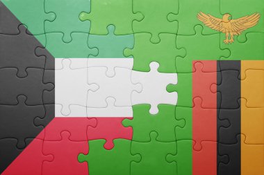 Zambiya ve Kuveyt ulusal bayrak ile bulmaca