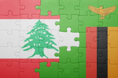 Zambiya ve Lübnan ulusal bayrak ile bulmaca