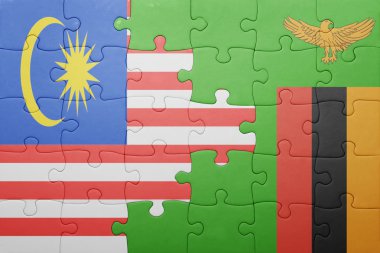 Zambiya ve Malezya ulusal bayrak ile bulmaca