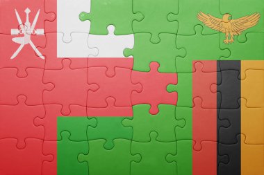 Zambiya ve Umman ulusal bayrak ile bulmaca