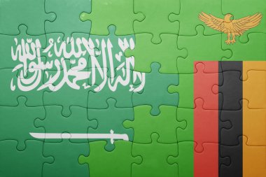 Zambiya ve Suudi Arabistan ulusal bayrak ile bulmaca