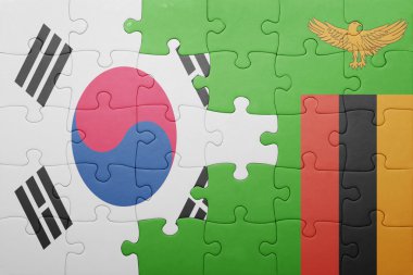 Zambiya ve Güney Kore ulusal bayrak ile bulmaca