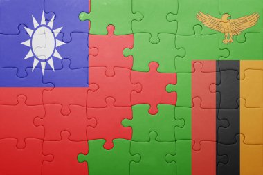 Zambiya ve Tayvan ulusal bayrak ile bulmaca
