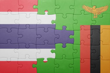 Zambiya ve Tayland ulusal bayrak ile bulmaca