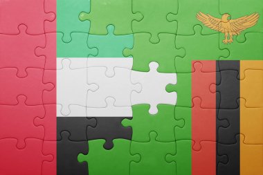 Zambiya ve Birleşik Arap Emirlikleri bayrağı ile bulmaca