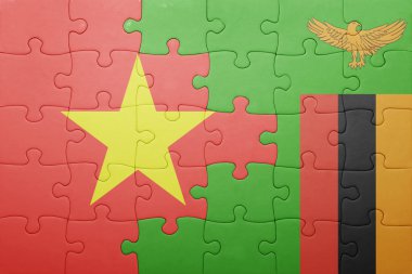Zambiya ve vietnam ulusal bayrak ile bulmaca