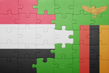 Zambiya ve yemen ulusal bayrak ile bulmaca