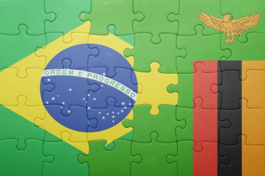 Zambiya ve Brezilya ulusal bayrak ile bulmaca