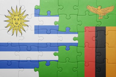 Zambiya ve uruguay ulusal bayrak ile bulmaca