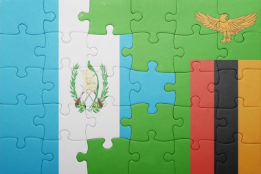 Zambiya ve guatemala ulusal bayrak ile bulmaca