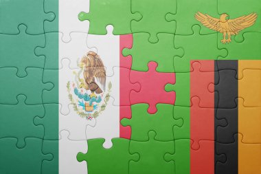 Zambiya ve Meksika ulusal bayrak ile bulmaca
