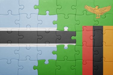 Zambiya ve botswana ulusal bayrak ile bulmaca