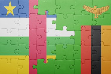 Zambiya ve Orta Afrika Cumhuriyeti ulusal bayrak ile bulmaca