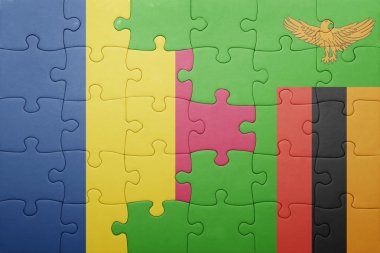 Zambiya ve Çad ulusal bayrak ile bulmaca