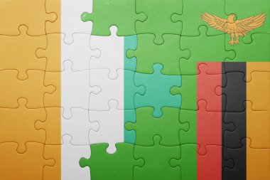 Zambiya bayrağı ile bulmaca ve Fildişi Sahili