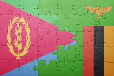 Zambiya ve Eritre ulusal bayrak ile bulmaca